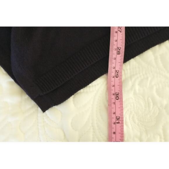 Vera Wang Sweater Women's Sz M Navy Blue Embellished Knit Long Sleeve Pullover - Picture 7 of 12